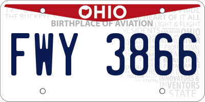 OH license plate FWY3866
