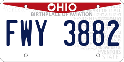 OH license plate FWY3882