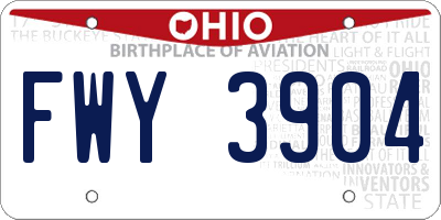 OH license plate FWY3904