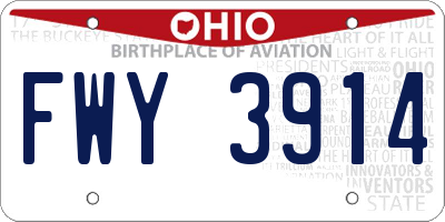OH license plate FWY3914