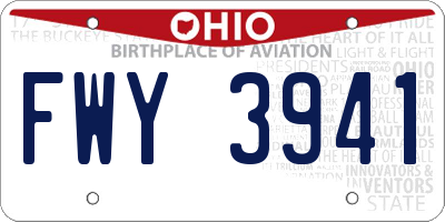 OH license plate FWY3941