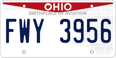 OH license plate FWY3956