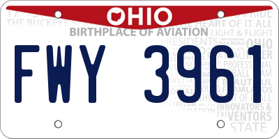 OH license plate FWY3961