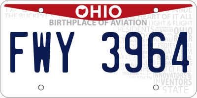 OH license plate FWY3964
