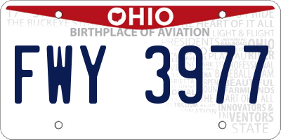 OH license plate FWY3977