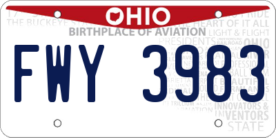 OH license plate FWY3983