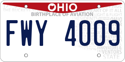 OH license plate FWY4009
