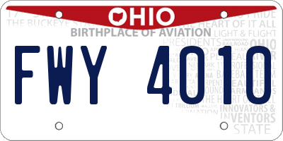 OH license plate FWY4010