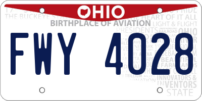 OH license plate FWY4028