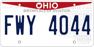 OH license plate FWY4044