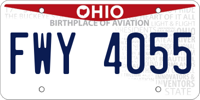 OH license plate FWY4055