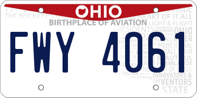 OH license plate FWY4061