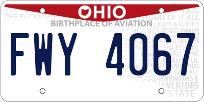 OH license plate FWY4067