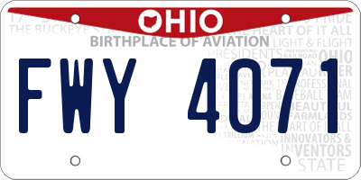 OH license plate FWY4071
