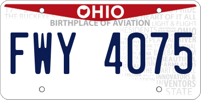 OH license plate FWY4075