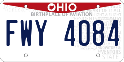 OH license plate FWY4084