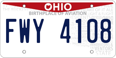 OH license plate FWY4108