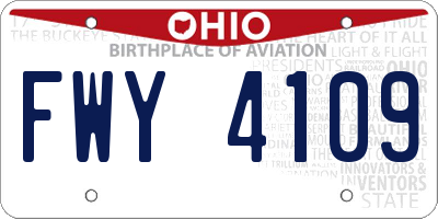 OH license plate FWY4109