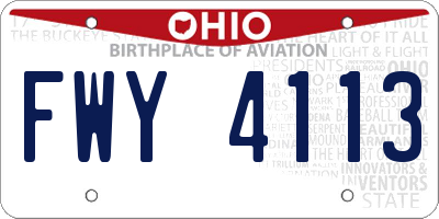 OH license plate FWY4113