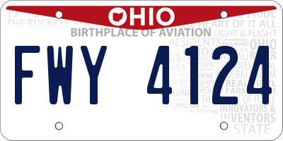 OH license plate FWY4124