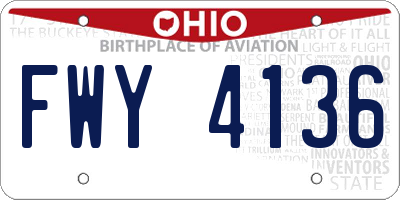 OH license plate FWY4136
