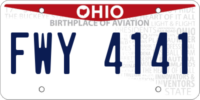 OH license plate FWY4141