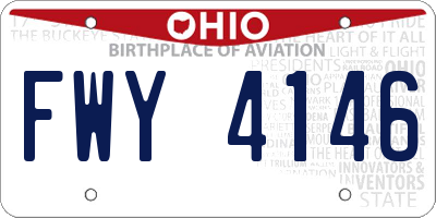 OH license plate FWY4146