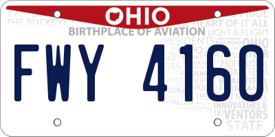 OH license plate FWY4160