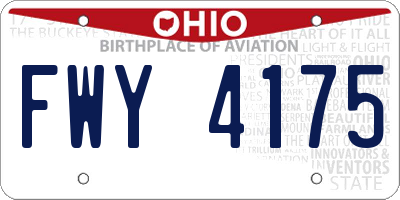 OH license plate FWY4175