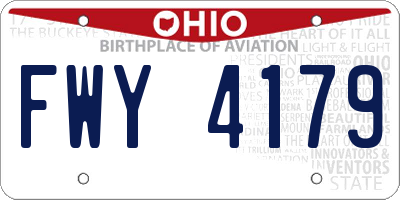 OH license plate FWY4179