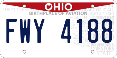OH license plate FWY4188
