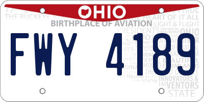 OH license plate FWY4189