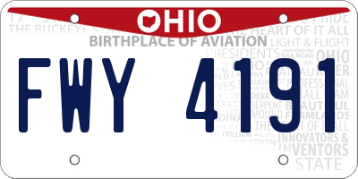 OH license plate FWY4191