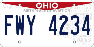 OH license plate FWY4234