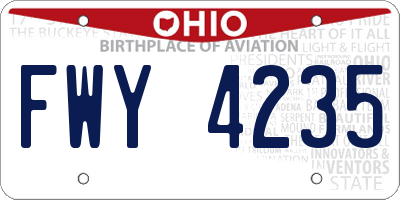 OH license plate FWY4235