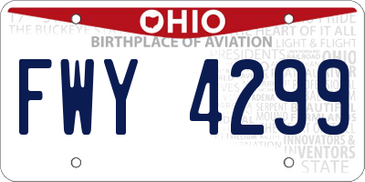 OH license plate FWY4299