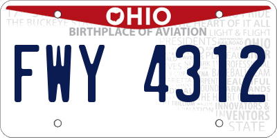 OH license plate FWY4312