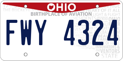 OH license plate FWY4324
