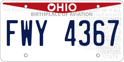 OH license plate FWY4367