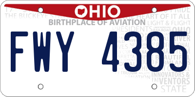 OH license plate FWY4385