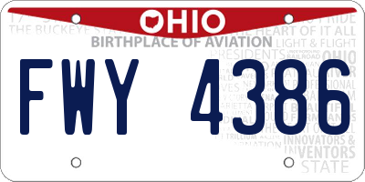 OH license plate FWY4386