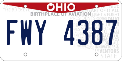 OH license plate FWY4387