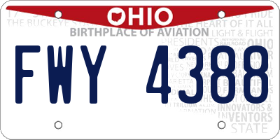 OH license plate FWY4388