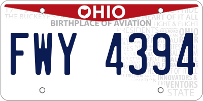 OH license plate FWY4394