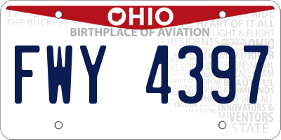 OH license plate FWY4397