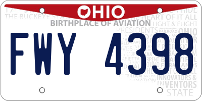OH license plate FWY4398