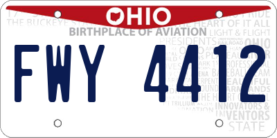 OH license plate FWY4412