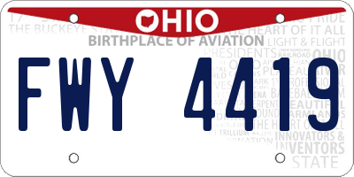 OH license plate FWY4419