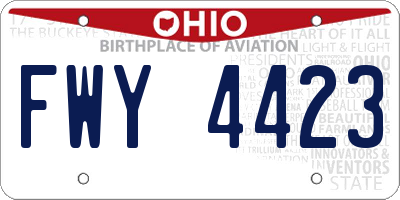 OH license plate FWY4423
