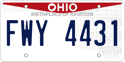 OH license plate FWY4431